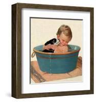 Sharing a Bath-Jessie Willcox Smith-Framed Art Print