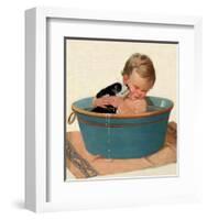 Sharing a Bath-Jessie Willcox Smith-Framed Art Print