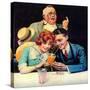 Sharing A Soda-Norman Rockwell-Stretched Canvas