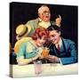 Sharing A Soda-Norman Rockwell-Stretched Canvas