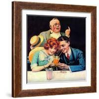 Sharing A Soda-Norman Rockwell-Framed Giclee Print