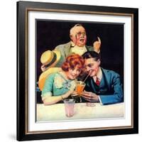 Sharing A Soda-Norman Rockwell-Framed Giclee Print