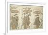 Sharing an Umbrella - A Set of Three , c.1755-Ishikawa Toyonobu-Framed Giclee Print