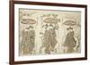 Sharing an Umbrella - A Set of Three , c.1755-Ishikawa Toyonobu-Framed Giclee Print