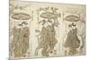 Sharing an Umbrella - A Set of Three , c.1755-Ishikawa Toyonobu-Mounted Giclee Print