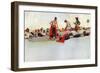 Sharing the Treasor between the Pirates Reunited in a Circle. Illustration from “Book of Pirates Bu-Howard Pyle-Framed Giclee Print