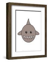 Shark - Animaru Cartoon Animal Print-Animaru-Framed Giclee Print