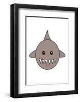 Shark - Animaru Cartoon Animal Print-Animaru-Framed Giclee Print