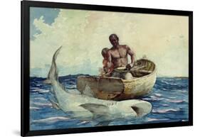 Shark Fishing, 1885-Winslow Homer-Framed Giclee Print