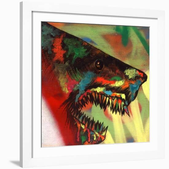 Shark Head Study 1-Shark Toof-Framed Art Print