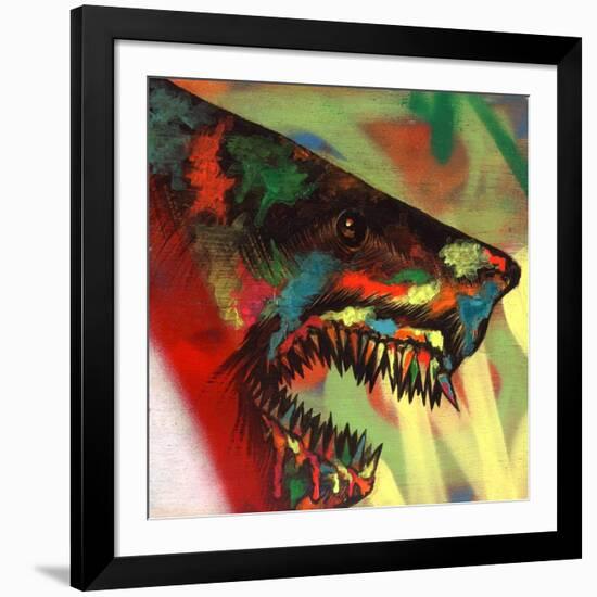 Shark Head Study 1-Shark Toof-Framed Art Print