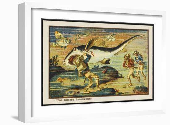 Shark-Hunt-Jean Marc Cote-Framed Art Print