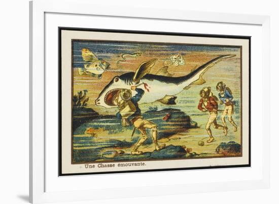 Shark-Hunt-Jean Marc Cote-Framed Art Print