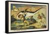 Shark-Hunt-Jean Marc Cote-Framed Stretched Canvas