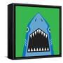 Shark Illustration, T-Shirt Graphics, Typography, Vectors-Syquallo-Framed Stretched Canvas