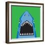 Shark Illustration, T-Shirt Graphics, Typography, Vectors-Syquallo-Framed Art Print