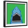 Shark Illustration, T-Shirt Graphics, Typography, Vectors-Syquallo-Framed Art Print