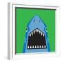 Shark Illustration, T-Shirt Graphics, Typography, Vectors-Syquallo-Framed Art Print