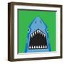 Shark Illustration, T-Shirt Graphics, Typography, Vectors-Syquallo-Framed Art Print