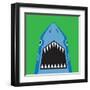 Shark Illustration, T-Shirt Graphics, Typography, Vectors-Syquallo-Framed Art Print