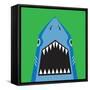 Shark Illustration, T-Shirt Graphics, Typography, Vectors-Syquallo-Framed Stretched Canvas