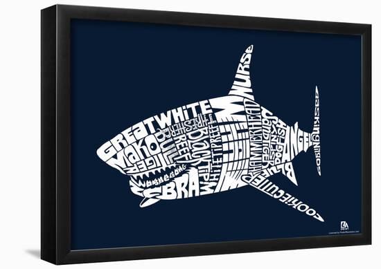 Shark Types Text Poster-null-Framed Poster