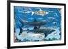 Sharks for Kids-null-Framed Premium Giclee Print