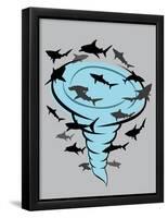 Sharks Plus Tornado Equals... Movie Poster-null-Framed Poster