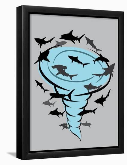 Sharks Plus Tornado Equals... Movie Poster-null-Framed Poster