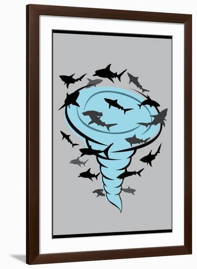 Sharks Plus Tornado Equals... Movie-null-Framed Art Print
