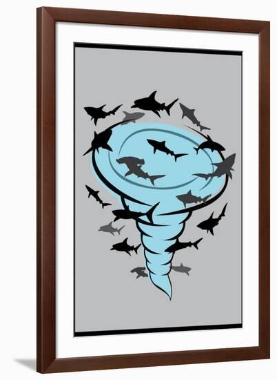 Sharks Plus Tornado Equals... Movie-null-Framed Art Print