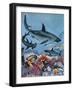 Sharks-G. W Backhouse-Framed Giclee Print