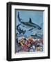 Sharks-G. W Backhouse-Framed Giclee Print