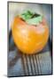 Sharon Fruit on Wooden Board-Foodcollection-Mounted Photographic Print