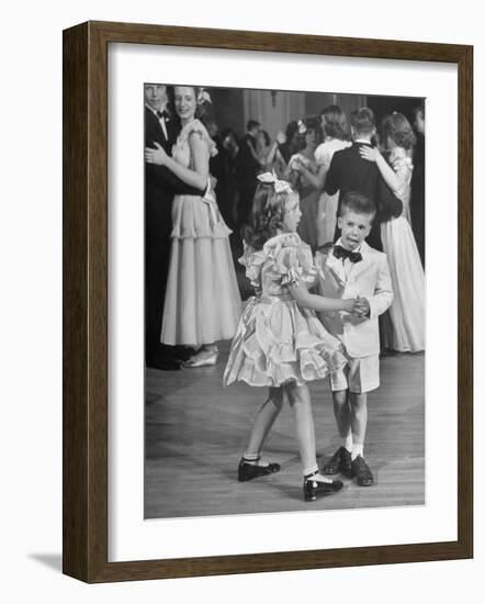 Sharon Queeny Dancing with Charles La Fond, Annual Ball Given by Dancing Teacher Annie Ward Foster-George Skadding-Framed Photographic Print