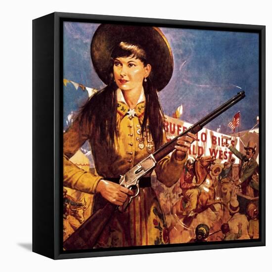 Sharpshooter Annie -- Annie Oakley and Her Gun-McConnell-Framed Stretched Canvas