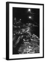 Shasta Dam Under Construction at Night - Lake Shasta, CA-Lantern Press-Framed Art Print