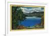 Shasta Lake View - Shasta, CA-Lantern Press-Framed Premium Giclee Print