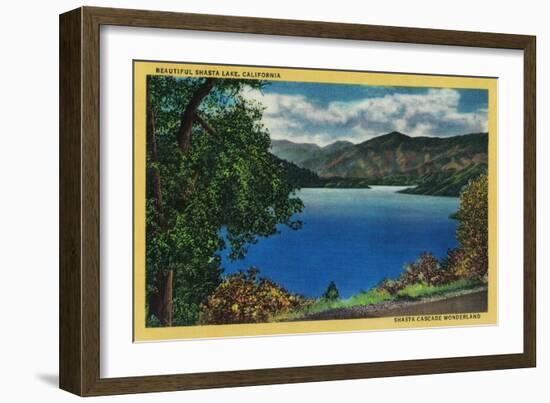 Shasta Lake View - Shasta, CA-Lantern Press-Framed Art Print