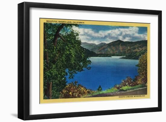 Shasta Lake View - Shasta, CA-Lantern Press-Framed Art Print