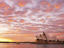 Australia, New South Wales, Sydney, Sydney Opera House, Boat in Harbour at Sunrise-Shaun Egan-Photographic Print