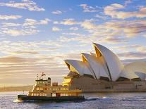 Australia, New South Wales, Sydney, Sydney Opera House, Boat in Harbour at Sunrise-Shaun Egan-Photographic Print