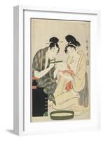 Shaving a Boy's Head, Edo Period, C.1801-Kitagawa Utamaro-Framed Giclee Print