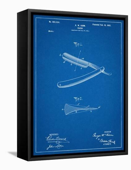 Shaving Razor Patent-null-Framed Stretched Canvas