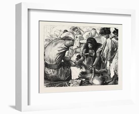 Shaving Small Boys in Cairo. Egypt, 1879-null-Framed Giclee Print