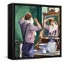 Shaving-Peter Jackson-Framed Stretched Canvas