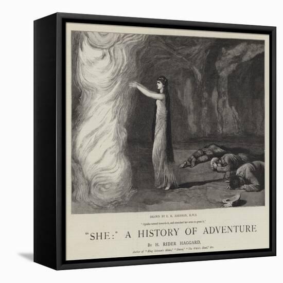 She, a History of Adventure-Edward Killingworth Johnson-Framed Stretched Canvas