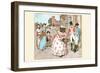 She Bear in Human Clothes Walks Down the Street Passed Soldiers-Randolph Caldecott-Framed Art Print