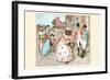 She Bear in Human Clothes Walks Down the Street Passed Soldiers-Randolph Caldecott-Framed Art Print