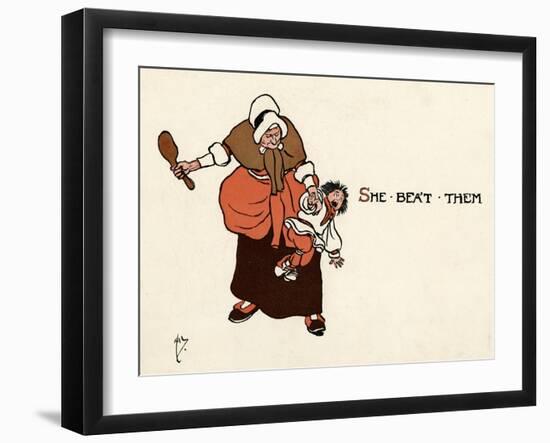 She Beat Them All Soundly-John Hassall-Framed Art Print